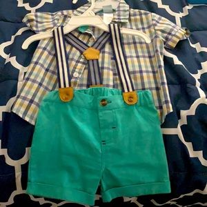 Little boy/infant, overall shorts set